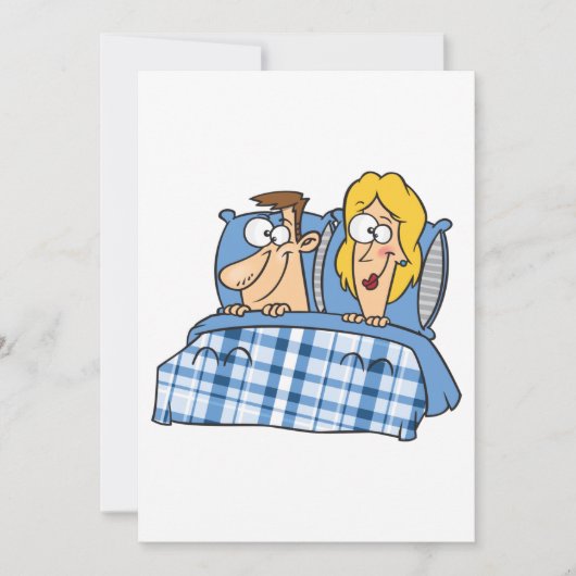 Paar in bed kaart (Voorkant)