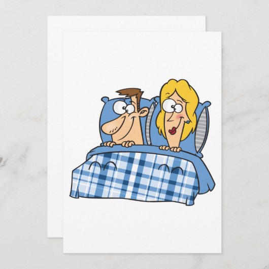 Paar in bed kaart (Voorkant / Achterkant)