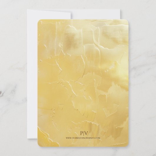 Paar in Berglandschap op Gouden - Bruiloft Kaart (Achterkant)