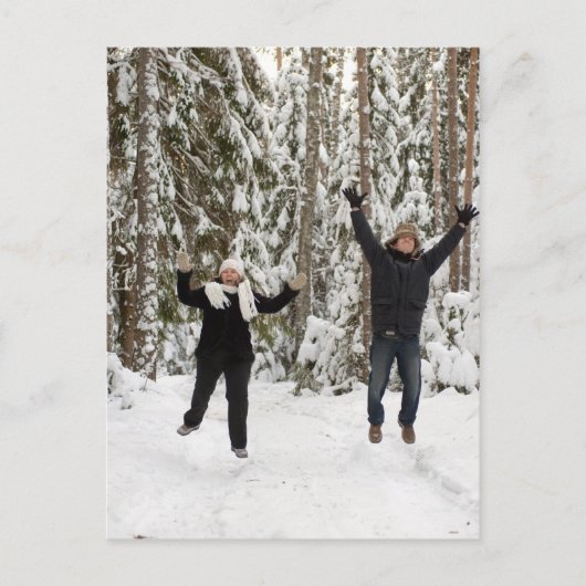 Paar in bos briefkaart (Voorkant)