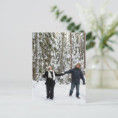 Paar in bos briefkaart (Staand voorkant)