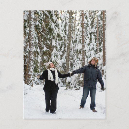 Paar in bos briefkaart (Voorkant)