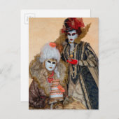 Paar in Carnival Costume, Venetië Briefkaart (Voorkant / Achterkant)