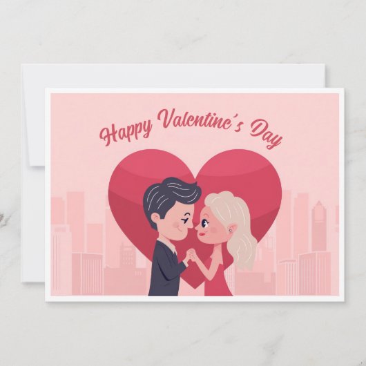 Paar in de liefde - Valentijnsdag Kaart (Voorkant)