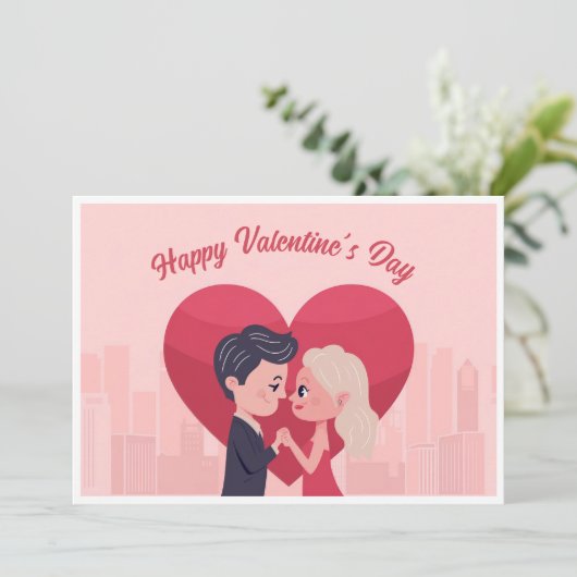 Paar in de liefde - Valentijnsdag Kaart (Staand voorkant)