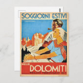 Paar in Dolomites Alpes, Italië Briefkaart (Voorkant / Achterkant)