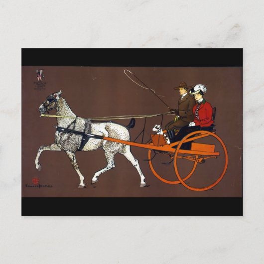 Paar in een doorbraakwagen briefkaart (Voorkant)