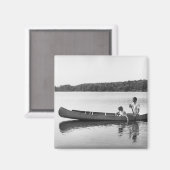 Paar in een kano magneet (Voorkant / Achterkant)