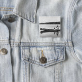 Paar in een kano vierkante button 5,1 cm (In situ)
