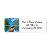 Paar in Kajak | Kajakken thema Etiket (Voorkant)