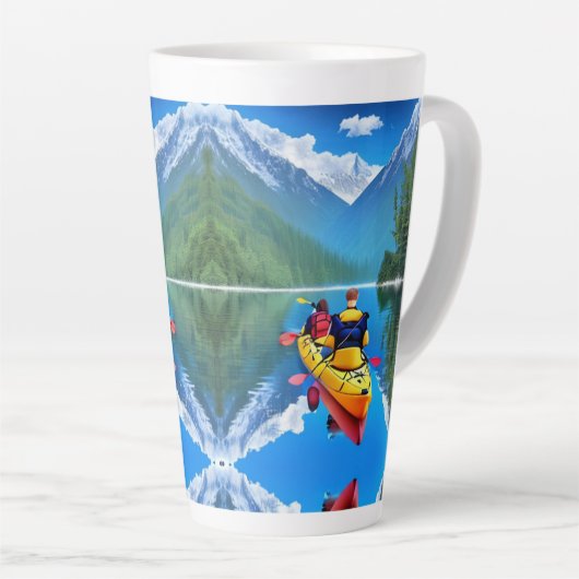 Paar in Kajak | Kajakken thema Latte Mok (Rechterhoek)