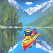 Paar in Kajak | Kajakken thema Sticker (Voorkant)