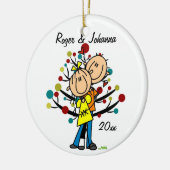 Paar in liefde, 1 Kerstmis, gepersonaliseerd versi Keramisch Ornament (Links)