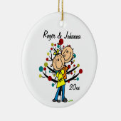 Paar in liefde, 1 Kerstmis, persoonlijk Ornament (Rechts)