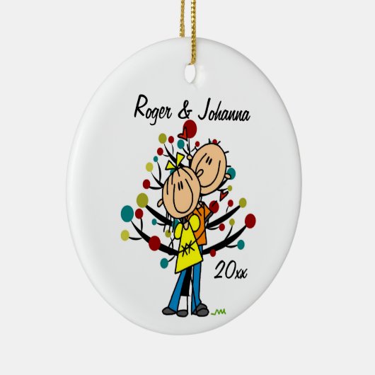 Paar in liefde, 1 Kerstmis, persoonlijk Ornament (Rechts)