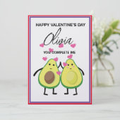 Paar in Liefde, Avocado Love Valentijnsdag Kaart (Staand voorkant)