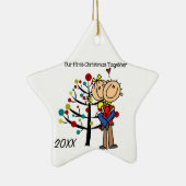 Paar in Liefde Eerste Kerstmis Samen Ornament (Rechts)