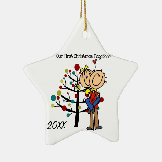 Paar in Liefde Eerste Kerstmis Samen Ornament (Rechts)