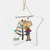Paar in Liefde Eerste Kerstmis Samen Ornament (Links)