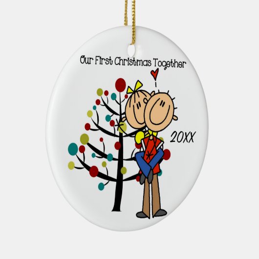 Paar in liefde Eerste Kerstmis Together Ornament (Rechts)
