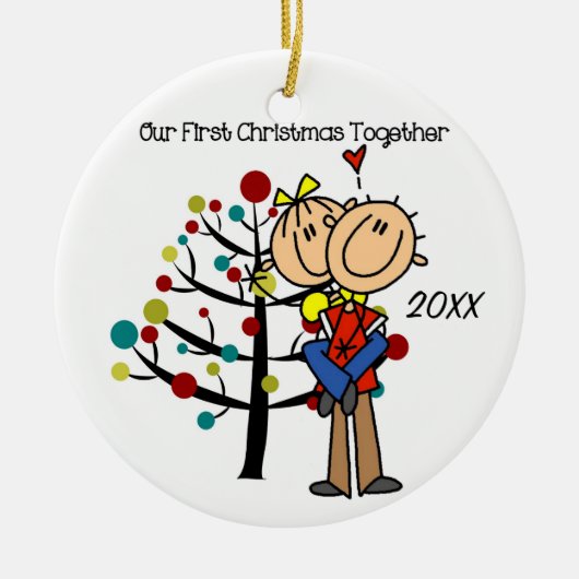 Paar in liefde Eerste Kerstmis Together Ornament (Voorkant)