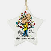 Paar in liefde en kat Persoonlijk sierlijk Keramisch Ornament (Rechts)