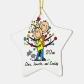 Paar in liefde en kat Persoonlijk sierlijk Keramisch Ornament (Links)