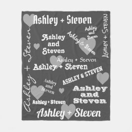 Paar in liefde gepersonaliseerd fleece deken