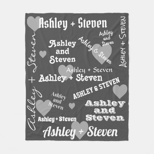 Paar in liefde gepersonaliseerd fleece deken (Voorkant)