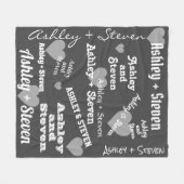 Paar in liefde gepersonaliseerd fleece deken (Voorkant (Horizontaal))