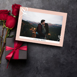 Paar in Liefde I Modern Roze Foto Valentijnsdag Feestdagenkaart