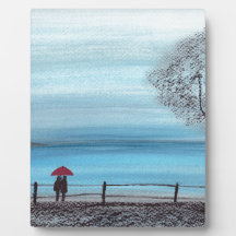 Paar in liefde met rode paraplu