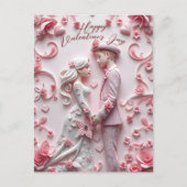 Paar in Liefde Romantische Roze Valentijnsdag Briefkaart (Voorkant)