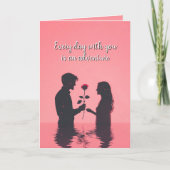 Paar in liefde silhouet in Water Valentijnse Kaart (Voorkant)