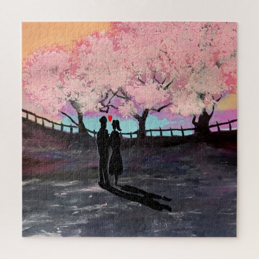 Paar in liefde, vierkante puzzel legpuzzel (Verticaal)