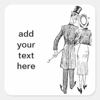  paar in liefde vierkante sticker
