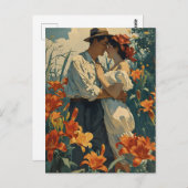 Paar in  Lily Field: Tijdloze schoonheid Briefkaart (Voorkant / Achterkant)
