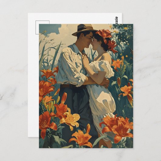 Paar in  Lily Field: Tijdloze schoonheid Briefkaart (Voorkant / Achterkant)