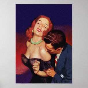 Paar in Love Retro  Pulp Hoesje Art Poster