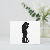 Paar in Love Silhouette omarmt de intimiteit van d Briefkaart (Staand voorkant)