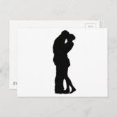 Paar in Love Silhouette omarmt de intimiteit van d Briefkaart (Voorkant / Achterkant)