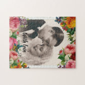  paar in Rozen met liefdesweddenschappen Legpuzzel (Horizontaal)