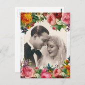  paar in Rozen van liefdesweddenschappen Briefkaar Briefkaart (Voorkant / Achterkant)