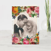  paar in Rozen van liefdesweddenschappen Verloving Kaart (Voorkant)