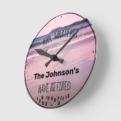 Paar in ruste Coupure Familienaam Fun Beach Retire Ronde Klok (Hoek)