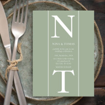 Paar Initiaal Naam l Clean Sage Green Wedding