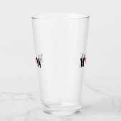 Paar initialen A houdt B rood hart aan Glas (Rechts)