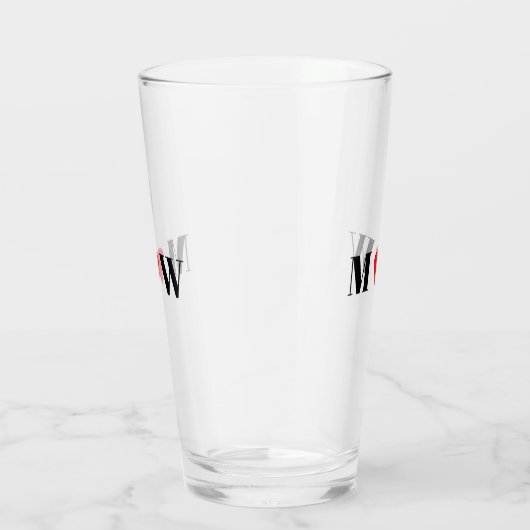 Paar initialen A houdt B rood hart aan Glas (Rechts)