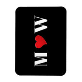 Paar initialen A houdt B rood hart aan Magneet (Verticaal)