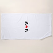 Paar initialen A houdt B rood hart aan Strandlaken (Voorkant)